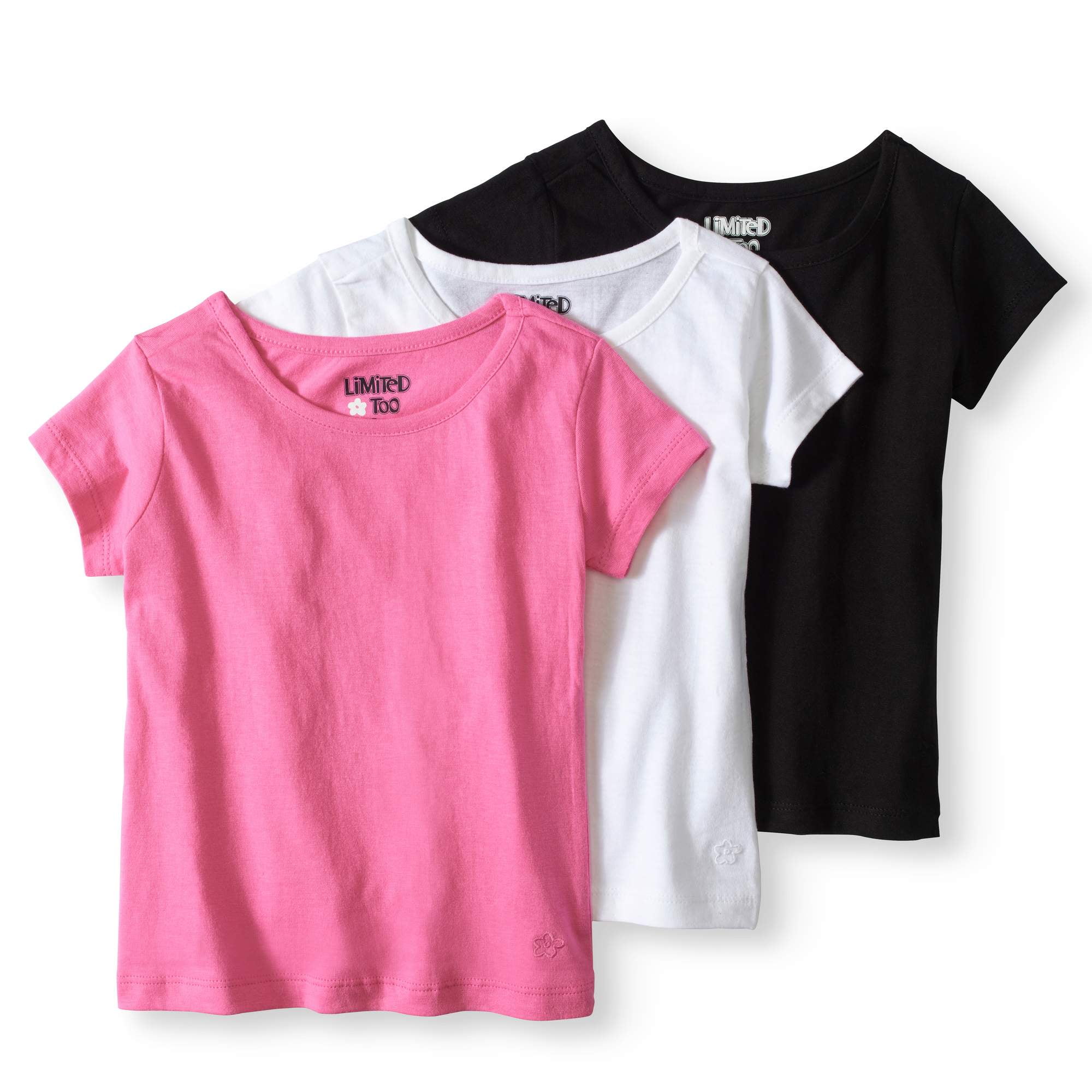 Limited Too - Toddler Girl Solid T-shirts, 3-pack - Walmart.com 