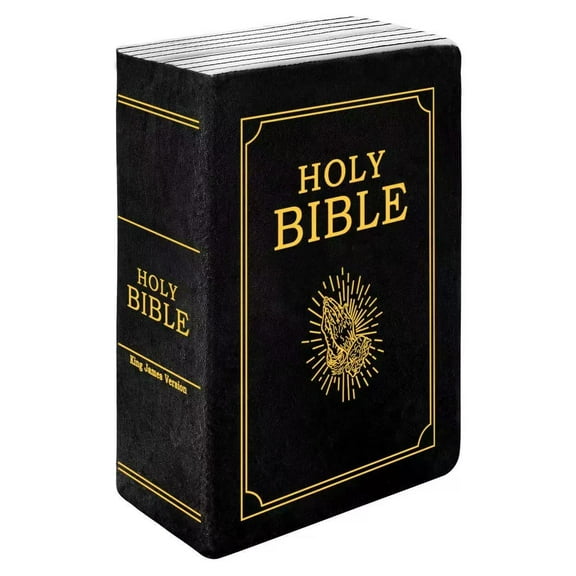 Bible Pillow，The Holy Bible Pillow Plush - Book Shape，That Opens Christian Holy Bible Stuff Religious Party Favors Gifts (Black)
