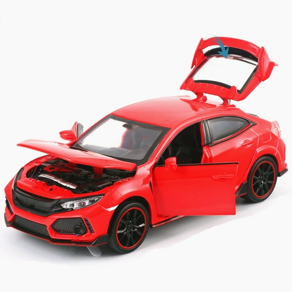 Alliage+ABS+caoutchou 1:32 Voiture Miniature Moulée sous Pression Son et Lumière Cadeau pour Honda Civic Type R