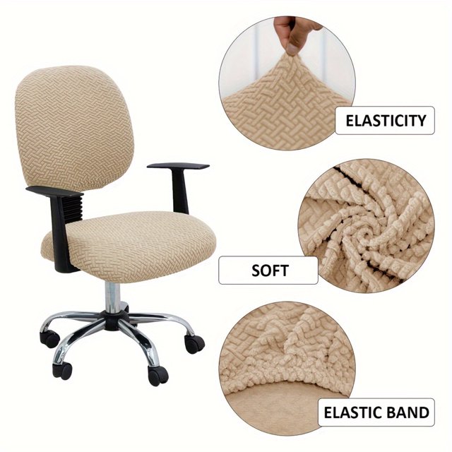 DEKAXID - Juego de 2 fundas elásticas de sarga para silla de oficina, para estudio, decoración del hogar, protector de muebles