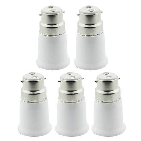 

5pcs B22-E27 Lamp Holder Converter Bayonet Socket Light Bulb Base Adapter Converter (White)