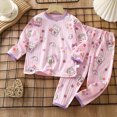 thumbnail image 2 of Kaprioy Baby Boy Winter Clothes Long Sleeve Crew Neck Stripe Cartoon Print 2Pcs Loungewear Set Size 3 6 12 18 Months 2T 3T 4T 5T 7T 9T 11T, 2 of 5