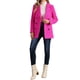 thumbnail image 2 of Abrigo de mujer INSPIRE CHIC, abrigo de doble botonadura con solapa, abrigo de invierno hasta el muslo, talla XL, color rosa intenso, 2 of 6