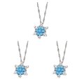 thumbnail image 3 of Qarigey Collar con colgante de cristal de copo de nieve para mujer, cadena de Zirconia, collar con colgante coreano para mujer, joyería para fiesta azul claro 3piezas Qarigey CBP005163, 3 of 6