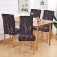 thumbnail image 2 of Yayeee 2 Pack Dining Chair Covers Stretch Parson Chairs Slipcovers Seat Protector, Dark Purple Floral Pattern, 2 of 6