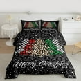 thumbnail image 3 of Homewish Merry Christmas Queen Comforter Set,Cheetah Pattern Bedding Sets,Colorful Xmas Tree Bedding Comforter Set For Boys Kids,Microfiber Bedroom Decor,3pcs, 3 of 9