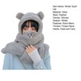 thumbnail image 7 of Eoperou Cap Face Cover Scarf Cartoon Animal Thicken Soft Solid Color Cozy Keep Warm Windproof Bear Hand Warmer Cap for Skiing, 7 of 7