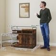 thumbnail image 3 of PawHut Dog Crate Furniture with Feeding Station 39 Inch, Black, 3 of 10