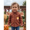 thumbnail image 5 of RUINIXCW Thanksgiving Toddler Boy Girls Shirt Jacket Turkey Embroidery Button Down Long Sleeve Lapel Neck Corduroy Shacket, 5 of 8