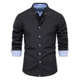 thumbnail image 1 of Nueva camisa Oxford de mezcla de algodón de primavera para hombres, camisas casuales de negocios sociales de manga larga con botones para hombres, 1 of 5