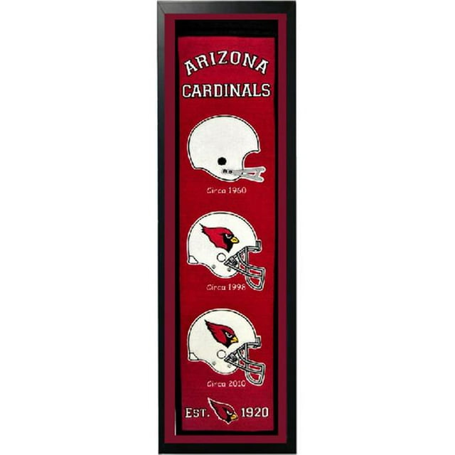 Encore Select 110-10 Arizona Cardinals Logo History Felt Banner - 14 x 37 in.