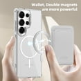 thumbnail image 5 of Dteck for Samsung Galaxy S22 Ultra with Magnetic Removable Magnetic Card Holder Wallet, With Magnetic Wallet Cards, Shockproof Slim Back Hard Case, White, 5 of 6