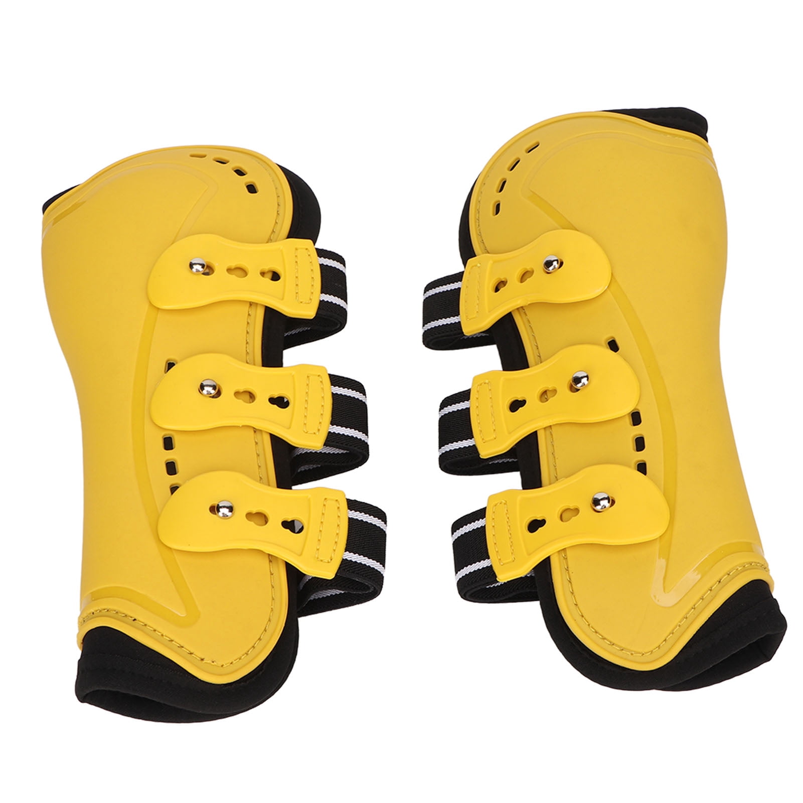 YAHHU 2Pcs Horse Tendon Boots Open Front Adjustable Breathable Equine Front Leg Guard for Training Jumping Riding Equestrian Care Yellow Large Size 9.84 inches / 25 cm Impact Protection
