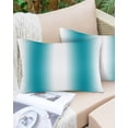 thumbnail image 6 of Aqua Ombre Throw Pillow Cover 20 x 26 Inch Decorative Pillow Cover Farmhouse Stripes Modern Art Lumbar Pillowcase Seasonal Rectangle Cushion Case for Couch Sofa Bed Living Room, 6 of 7