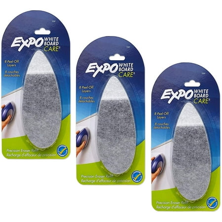 EXPO Precision Point Whiteboard Eraser, Refill - 3 Pack