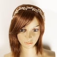 thumbnail image 2 of Lujo De Cristal Hojas Diadema Tiara Boda Novia cabellero Joyería Oro, 2 of 9