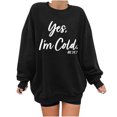 thumbnail image 2 of Nouveau Womens Tops 2023 Print Ample Col Rond Manches Longues Molleton Décontracté Coupe Oversize Pull-Over for Women, 2 of 8