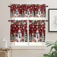 thumbnail image 2 of Christmas Snowman Kitchen Curtains and Valances Set, Squirrel Cat Xmas Tree Ball Plaid Winter Rod Pocket Window Valance Window Curtain Panels for Living Room Bedroom Laundry, 27.5x24in, 3 Pieces, 2 of 7