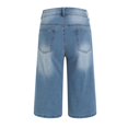 thumbnail image 3 of Women's Ripped Stretchy Shorts High Waisted Long Denim Jean Shorts, 3 of 7