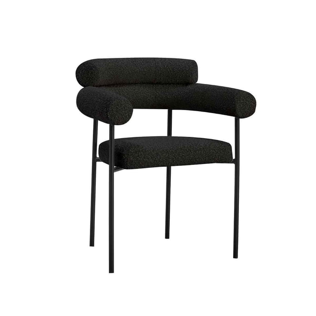 SILLA OCASIONAL NÓREN NEGRA PATAS NEGRAS