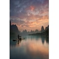 thumbnail image 2 of Zhang, Yan 13x18 White Modern Wood Framed Museum Art Print Titled - Li River Sunrise, 2 of 4