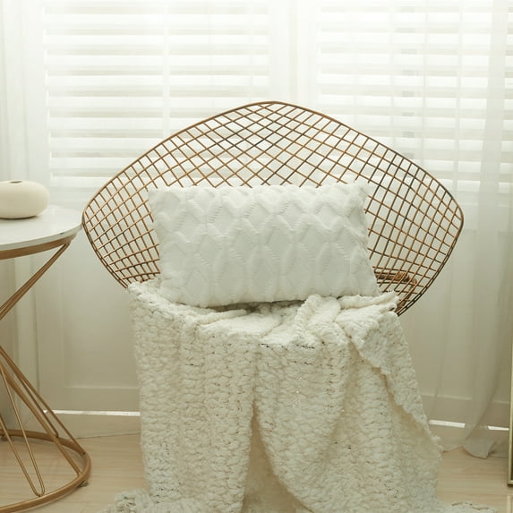 Washranp Soft Plush Short Wool Velvet Throw Pillow Cover,Solid Color Tear Resistant Cushion Case for Home Decorative