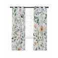 thumbnail image 3 of Spring Floral Blackout Curtains 2 Panels Watercolor Flowers Green Leaves Romantic Farmhouse Thermal Insulated Grommet Window Curtains for Bedroom Living Room 42"x45", 3 of 9