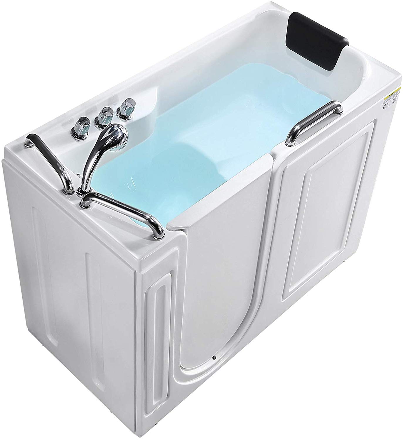 Mecor Walkin Whirlpool Bathtub, Rectangular Soaking Bathtub with Built