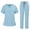 Sky Blue-A#60706VV, variant on Zorvxlyn Women's Scrubs Set 2 Piece V-Neck Top & Jogger Pants Solid Color Women’s Nurse Uniforms with Pocket Dark Green M