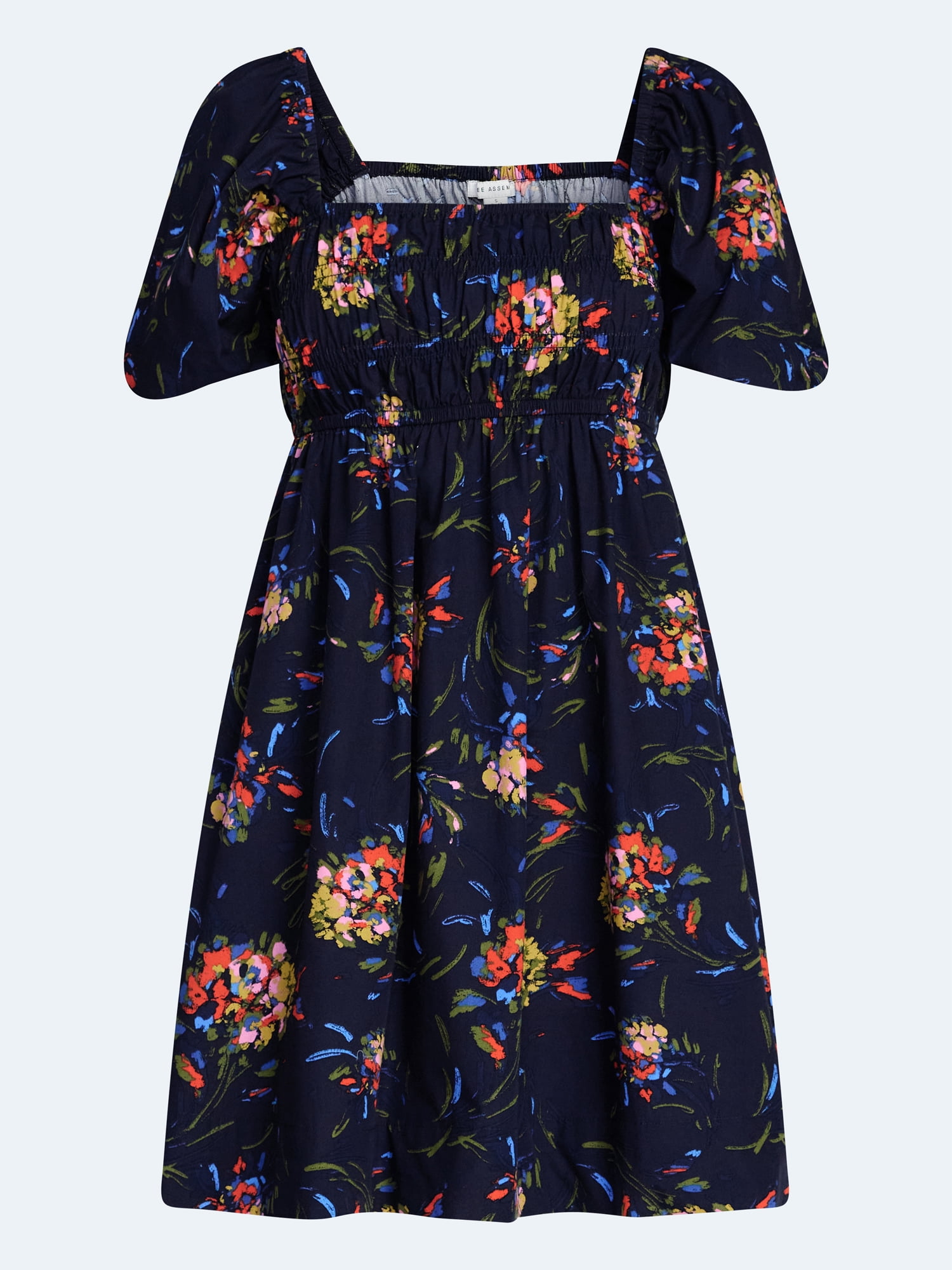 Free Assembly Women's and Women's Plus Puff Sleeve Peasant Mini Dress, Sizes XS to 4X