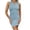 Sky Blue, variant on IROINNID Sheath Dress For Women Fashion Summer Button Stand Gorgeous Solid Sleeveless Mini Dress V-Neck Short Dress