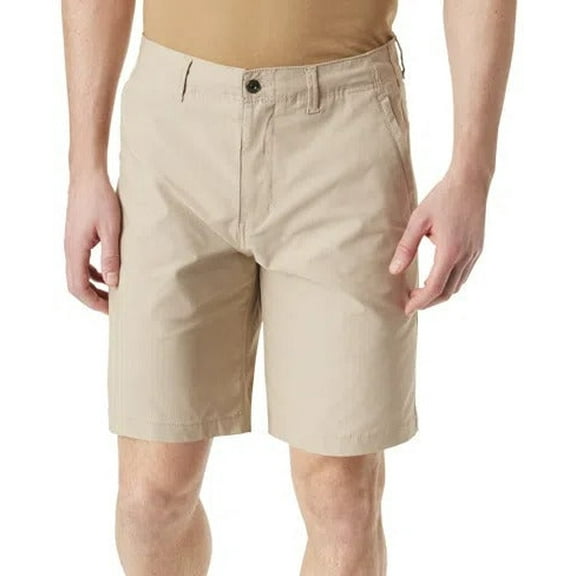 Bass Outdoor Mens Regular fit Athletic Tech Shorts 40 Beige Solid