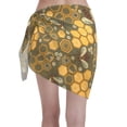 thumbnail image 2 of Bingfone Bees and Honeycombs Women's Sarong Swimsuit Cover Ups Bathing Suit Coverups Chiffon Beach Wrap Skirts, 2 of 7