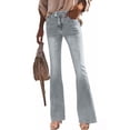thumbnail image 7 of Wutalume Low Rise Jeans for Women Wide Leg Straight Cut, Stretch Denim with Pockets, Loose Fit Comfort for Casual Wear,Gray M, 7 of 7