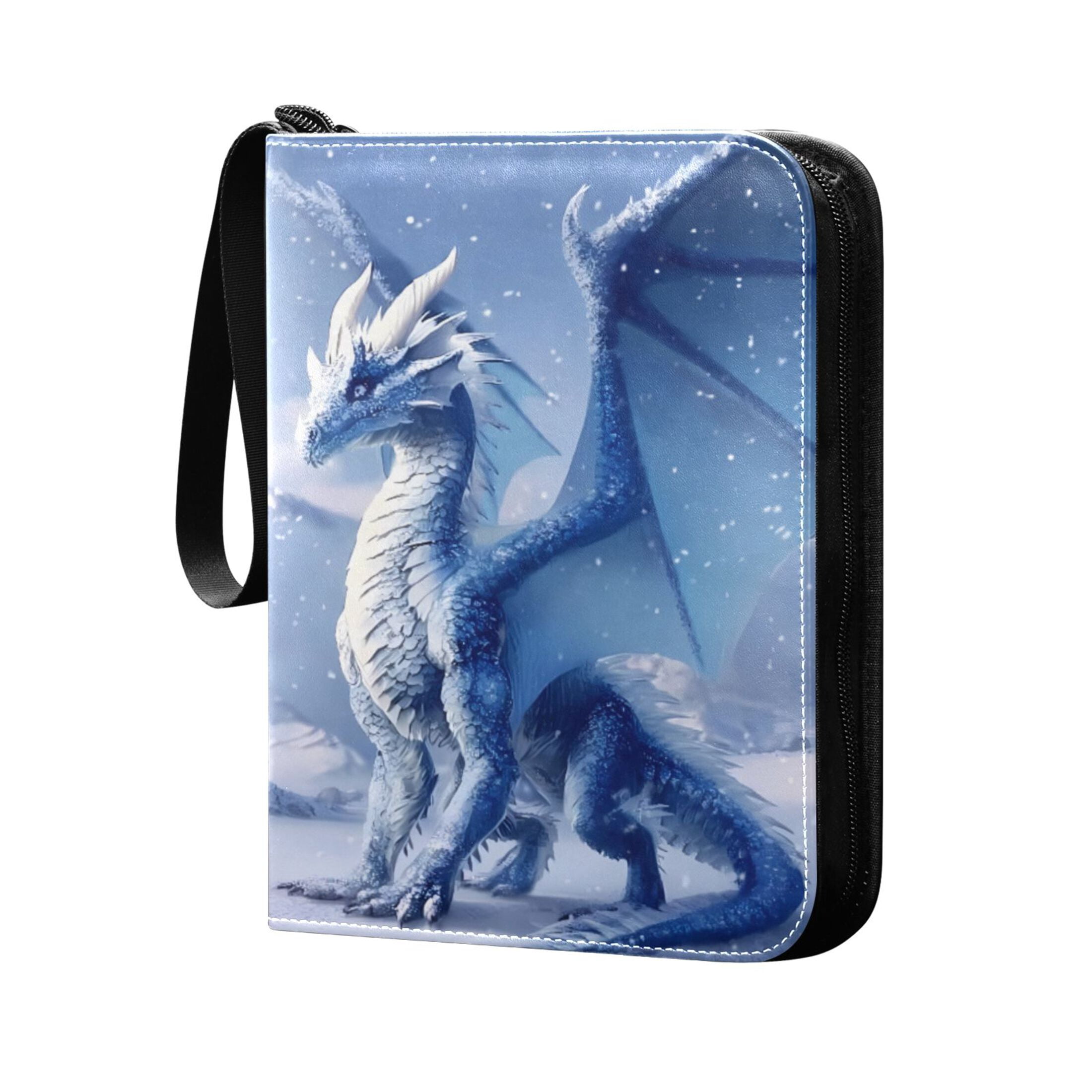 Trading Card Binder Album 400 Pockets 50 Removable 4-Pocket Pages Waterproof Snowy Dragon
