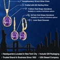 thumbnail image 2 of Gem Stone King 5.82 Ct Oval Purple Amethyst 18K Yellow Gold Plated Silver Pendant and Earrings Jewelry Set, 2 of 5