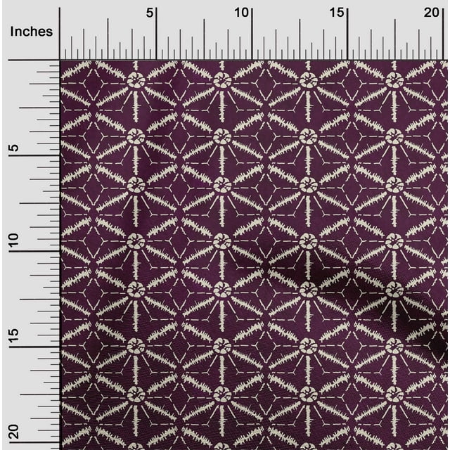 oneOone Cotton Poplin Fabric Geometric Kasuri Print Fabric BTY 42 Inch Wide