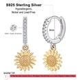 thumbnail image 2 of TINGN Sunflower Earrings for Women Huggie Hoop 14K Gold Plated Sterling Silver Post Sunflower Dangle Earrings, 2 of 5