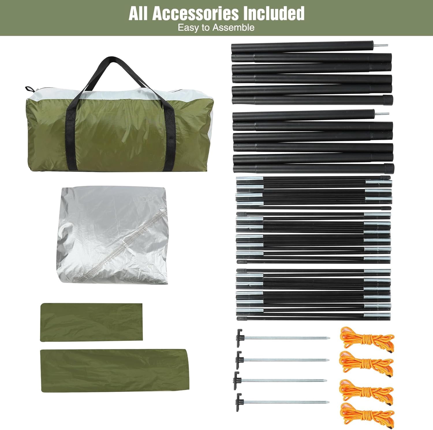REDCAMP Car Awning for SUV Truck, 9.7'x7.5' Waterproof Rear Sun Shelter, Portable Vehicle Canopy with 2 Poles, Easy Setup for Camping, Tailgating, Beach