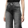 thumbnail image 3 of Gvmfive Women Casual Loose Denim Jeans Bell Bottom Frayed Hem Wide Leg Trousers, 3 of 5