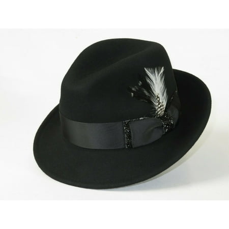 Men Bruno Capelo Dress Hat Australian Wool Fedora Crushable LUXE Black Rhine New
