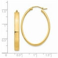 thumbnail image 2 of 14k Yellow Gold Lightweight Oval Hoop Earrings - 2.6 Grams - Measures 21x25mm Wide 4mm Thick, 2 of 2