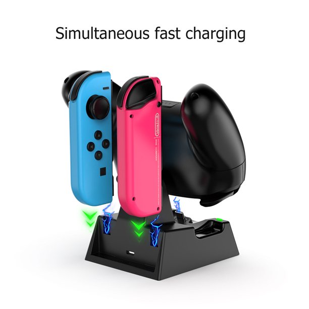 Muelle Del Cargador Base de carga para Nintendo Switch NS/Switch OLED/Joy-Con Controller (Negro)