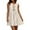 Beige, variant on Summer Beach Dresses for Womens 2026 Plus Size Fashion Casual Sleeveless Crew Neck Lace-up Pleated Dress