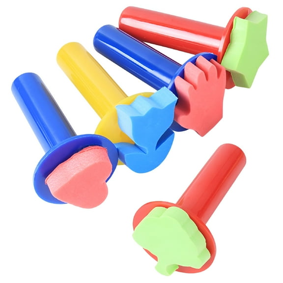 BESTSKY 5 Pcs Star Shaped Sponge Brushes Sponges Stamper for DIY Painting Preschool