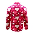 thumbnail image 5 of SERTG Mens Valentine's Day Fashion Print Shirt Lapel Long Sleeve Button Down Collar Casual Breathable Soft Tops(White#1,M), 5 of 5