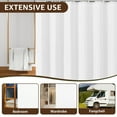 thumbnail image 6 of Dznils Boho Tassel Shower Curtain with Hooks, Farmhouse Thick Cloth Linen Fabric Bathroom Curtain, White, 72" x 72", 6 of 8