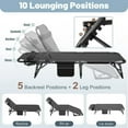 thumbnail image 6 of Lilypelle Outdoor Lounge Chair,Folding Bed Cot 6 Levels Adjustable Reclining Deck Chair,71 x 23.6 x 13 inch, 6 of 11