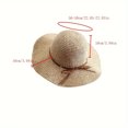 thumbnail image 4 of Adjustable 56-60CM Straw Sun Hat with 15cm Brim - Foldable Beige Summer Hat featuring Bowknot Accent, Solid Color Design & Drawstring for Women's UV Protection and Versatile Outfits, 4 of 6