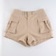 thumbnail image 2 of Shorts cargo ajustados para mujer (Caqui, L, HIP108cm), 2 of 5